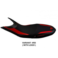 HOUSSE DE SELLE COMPATIBLE DUCATI HYPERMOTARD 821/939 (13-18) MODÈLE SCICLI 1 - Logo : AVEC LOGO, Couleur : ROUGE, Type : STANDARD