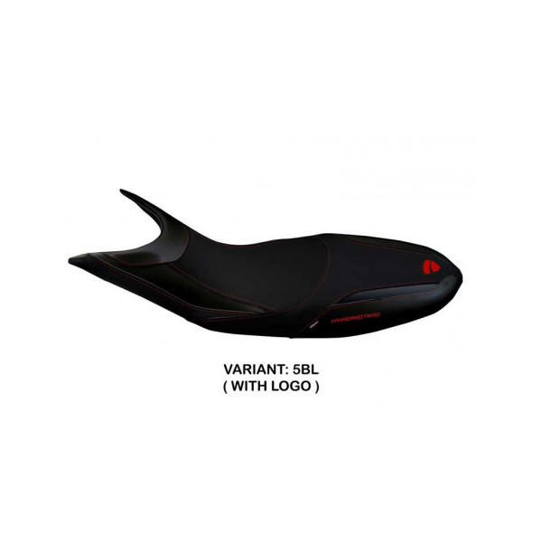 HOUSSE DE SELLE COMPATIBLE DUCATI HYPERMOTARD 821/939 (13-18) MODÈLE SCICLI 1 - Logo : AVEC LOGO, Couleur : BLANC, Type : STANDARD