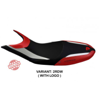 HOUSSE DE SELLE COMPATIBLE DUCATI HYPERMOTARD 821/939 (13-18) MODÈLE SCICLI SPEC - Logo : AVEC LOGO, Couleur : ROUGE BLANC, Type : STANDARD 