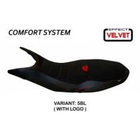 HOUSSE DE SELLE COMPATIBLE DUCATI HYPERMOTARD 821/939 (13-18) MODÈLE VARNA 1 VEL - Couleur : BLANC, Type : CONFORT, Logo : AVEC LOGO