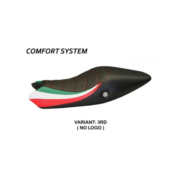 HOUSSE DE SELLE COMPATIBLE DUCATI MONSTER 696/796 (08-14) MODÈLE TRICOLAT TOTAL - Couleur : ROUGE, Type : STANDARD, Logo : AVEC LOGO