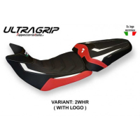 HOUSSE DE SELLE COMPATIBLE DUCATI MULTISTRADA 1200/1260 (15-20) MODÈLE BOBBIO SP - Logo : AVEC LOGO, Couleur : NOIR, Type : ULTRAGRIP