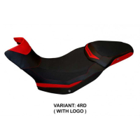 HOUSSE DE SELLE COMPATIBLE  DUCATI MULTISTRADA 1200/1260 ENDURO (16-21) MODÈLE Z - Logo : AVEC LOGO, Couleur : ARGENT, Type : STANDARD