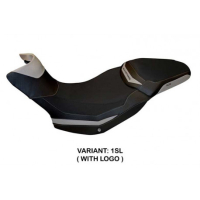 HOUSSE DE SELLE COMPATIBLE  DUCATI MULTISTRADA 1200/1260 ENDURO (16-21) MODÈLE Z - Logo : AVEC LOGO, Couleur : ARGENT, Type : STANDARD