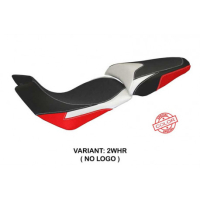 HOUSSE DE SELLE COMPATIBLE  DUCATI MULTISTRADA 1200 (12-14) MODÈLE TRINACRIA SPE - Logo : AVEC LOGO, Couleur : BLANC ROUGE, Type : STANDARD