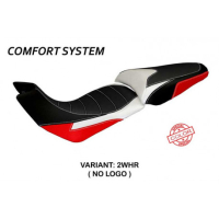 HOUSSE DE SELLE COMPATIBLE  DUCATI MULTISTRADA 1200 (12-14) MODÈLE TRINACRIA SPE - Logo : AVEC LOGO, Couleur : BLANC ROUGE, Type : CONFORT