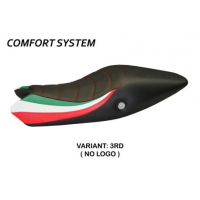 HOUSSE DE SELLE COMPATIBLE  DUCATI MONSTER 1100/1100 EVO (09-13) MODÈLE TRICOLAT - Couleur : ROUGE, Type : CONFORT, Logo : AVEC LOGO 