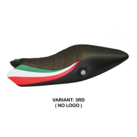HOUSSE DE SELLE COMPATIBLE  DUCATI MONSTER 1100/1100 EVO (09-13) MODÈLE TRICOLAT - Logo : AVEC LOGO, Couleur : ROUGE, Type : STANDARD