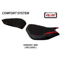 HOUSSE DE SELLE COMPATIBLE  DUCATI PANIGALE 899 (13-15) MODÈLE LEIDEN VELVET - Logo : AVEC LOGO, Couleur : ROUGE, Type : CONFORT