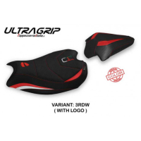 HOUSSE DE SELLE COMPATIBLE  DUCATI PANIGALE V2 (20-22) MODÈLE GALATI - Logo : AVEC LOGO, Couleur : NOIR, Type : ULTRAGRIP