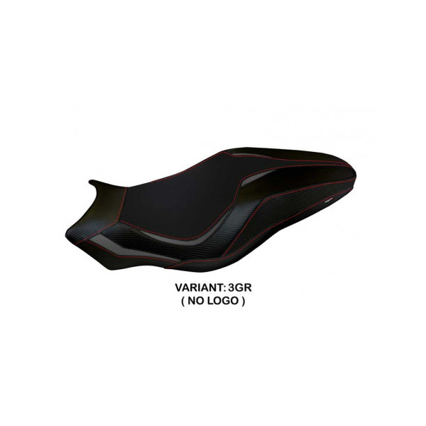 HOUSSE DE SELLE COMPATIBLE  DUCATI MONSTER 821/1200 (17-20) MODÈLE LEIPZIG 1 - Logo : AVEC LOGO, Couleur : GRIS GRIS, Type : STANDARD