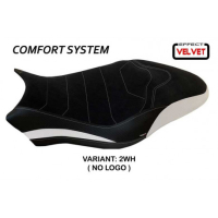 HOUSSE DE SELLE COMPATIBLE  DUCATI MONSTER 821/1200 (17-20) MODÈLE OVADA 1 VELVE - Type : CONFORT, Logo : AVEC LOGO, Couleur : GRIS GRIS