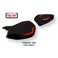 HOUSSE DE SELLE COMPATIBLE  DUCATI PANIGALE 1199 (11-15) MODÈLE JARVAN VELVET - Logo : AVEC LOGO, Couleur : ROUGE, Type : STANDARD