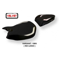 HOUSSE DE SELLE COMPATIBLE  DUCATI PANIGALE 1199 (11-15) MODÈLE JARVAN VELVET - Couleur : BLANC, Type : STANDARD, Logo : AVEC LOGO