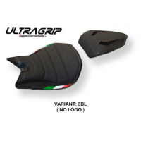 HOUSSE DE SELLE COMPATIBLE  DUCATI PANIGALE 1299 (15-18) MODÈLE DELFT - Logo : AVEC LOGO, Couleur : NOIR, Type : ULTRAGRIP 