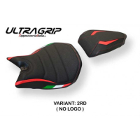 HOUSSE DE SELLE COMPATIBLE  DUCATI PANIGALE 1299 (15-18) MODÈLE DELFT - Couleur : NOIR, Logo : AVEC LOGO, Type : ULTRAGRIP