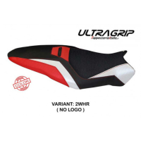 HOUSSE DE SELLE COMPATIBLE  DUCATI MONSTER 1200 R (16-19) MODÈLE TOLEDO SPECIAL - Logo : AVEC LOGO, Couleur : ROUGE BLANC, Type : ULTRAGRIP