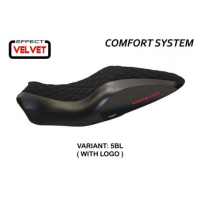 HOUSSE DE SELLE COMPATIBLE  DUCATI MONSTER 821/1200 (14-16) MODÈLE ANDORRA VELVE - Logo : AVEC LOGO, Couleur : NOIR, Type : CONFORT 