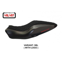 HOUSSE DE SELLE COMPATIBLE  DUCATI MONSTER 821/1200 (14-16) MODÈLE ANDORRA VELVE - Logo : AVEC LOGO, Couleur : NOIR, Type : CONFORT