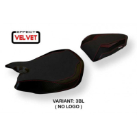 HOUSSE DE SELLE COMPATIBLE DUCATI PANIGALE 899 (13-15) MODÈLE SEOUL VELVET - Logo : AVEC LOGO, Couleur : NOIR, Type : STANDARD
