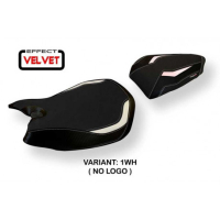 HOUSSE DE SELLE COMPATIBLE DUCATI PANIGALE 899 (13-15) MODÈLE SEOUL VELVET - Logo : AVEC LOGO, Couleur : NOIR, Type : STANDARD