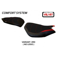 HOUSSE DE SELLE COMPATIBLE DUCATI PANIGALE 959 (16-18) MODÈLE LEIDEN VELVET - Logo : AVEC LOGO, Couleur : BLANC, Type : CONFORT