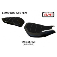 HOUSSE DE SELLE COMPATIBLE DUCATI PANIGALE 959 (16-18) MODÈLE LEIDEN VELVET - Couleur : BLANC, Type : CONFORT, Logo : AVEC LOGO
