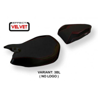 HOUSSE DE SELLE COMPATIBLE  DUCATI PANIGALE 959 (16-18) MODÈLE SEOUL VELVET - Logo : AVEC LOGO, Couleur : NOIR, Type : STANDARD 