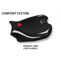 HOUSSE DE SELLE COMPATIBLE  DUCATI PANIGALE V4 (18-22) MODÈLE GLINKA - Couleur : NOIR, Type : CONFORT, Logo : AVEC LOGO
