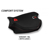 HOUSSE DE SELLE COMPATIBLE  DUCATI PANIGALE V4 (18-22) MODÈLE GLINKA - Logo : AVEC LOGO, Couleur : ROUGE, Type : CONFORT 