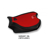 HOUSSE DE SELLE COMPATIBLE  DUCATI PANIGALE V4 (18-22) MODÈLE KERMAN - Logo : AVEC LOGO, Couleur : ROUGE BLANC, Type : STANDARD 