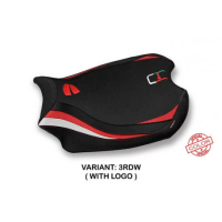 HOUSSE DE SELLE COMPATIBLE  DUCATI PANIGALE V4 (18-22) MODÈLE MAHILEU - Logo : AVEC LOGO, Couleur : NOIR, Type : STANDARD