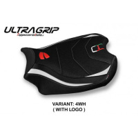 HOUSSE DE SELLE COMPATIBLE  DUCATI PANIGALE V4 (18-22) MODÈLE SMILA - Logo : AVEC LOGO, Type : ULTRAGRIP, Couleur : ROUGE BLANC