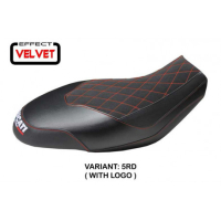 HOUSSE DE SELLE COMPATIBLE  DUCATI SCRAMBLER 400/800/1100 (15-22) MODÈLE ISCHIA - Logo : AVEC LOGO, Couleur : GRIS GRIS, Type : STANDARD