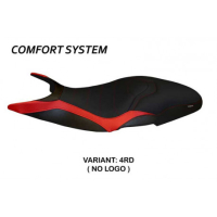 HOUSSE DE SELLE COMPATIBLE DUCATI SUPER SPORT (17-22) MODÈLE PISTOIA 3 - Logo : AVEC LOGO, Couleur : NOIR, Type : CONFORT