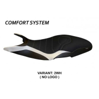 HOUSSE DE SELLE COMPATIBLE DUCATI SUPER SPORT (17-22) MODÈLE PISTOIA 3 - Logo : AVEC LOGO, Couleur : NOIR, Type : CONFORT