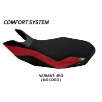 HOUSSE DE SELLE COMPATIBLE DUCATI HYPERMOTARD 796/1100/1100 EVO (07-12) MODÈLE M - Logo : AVEC LOGO, Couleur : ROUGE, Type : CONFORT