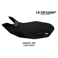 HOUSSE DE SELLE COMPATIBLE DUCATI HYPERMOTARD 796/1100/1100 EVO (07-12) MODÈLE R - Logo : AVEC LOGO, Couleur : NOIR, Type : ULTRAGRIP 