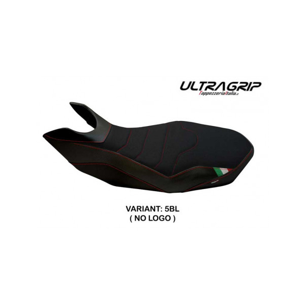 HOUSSE DE SELLE COMPATIBLE DUCATI HYPERMOTARD 796/1100/1100 EVO (07-12) MODÈLE R - Logo : AVEC LOGO, Couleur : NOIR, Type : ULTRAGRIP