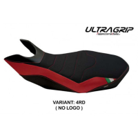 HOUSSE DE SELLE COMPATIBLE DUCATI HYPERMOTARD 796/1100/1100 EVO (07-12) MODÈLE R - Logo : AVEC LOGO, Couleur : NOIR, Type : ULTRAGRIP