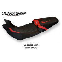 HOUSSE DE SELLE COMPATIBLE DUCATI MULTISTRADA 1200/1260 (15-20) MODÈLE BOBBIO 2 - Logo : AVEC LOGO, Couleur : NOIR, Type : ULTRAGRIP