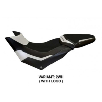 HOUSSE DE SELLE COMPATIBLE  DUCATI MULTISTRADA 950 (17-21) MODÈLE PRAGA 1 - Couleur : BLANC, Type : CONFORT, Logo : AVEC LOGO