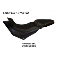HOUSSE DE SELLE COMPATIBLE  DUCATI MULTISTRADA 950 (17-21) MODÈLE PRAGA 1 - Logo : AVEC LOGO, Couleur : ROUGE, Type : CONFORT 