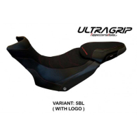 HOUSSE DE SELLE COMPATIBLE  DUCATI MULTISTRADA 1200/1260 ENDURO (16-21) MODÈLE L - Logo : AVEC LOGO, Couleur : ARGENT, Type : ULTRAGRIP 