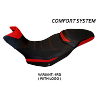 HOUSSE DE SELLE COMPATIBLE  DUCATI MULTISTRADA 1200/1260 ENDURO (16-21) MODÈLE S - Logo : AVEC LOGO, Couleur : NOIR, Type : CONFORT