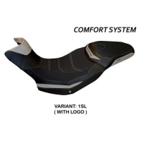 HOUSSE DE SELLE COMPATIBLE  DUCATI MULTISTRADA 1200/1260 ENDURO (16-21) MODÈLE S - Logo : AVEC LOGO, Couleur : NOIR, Type : CONFORT