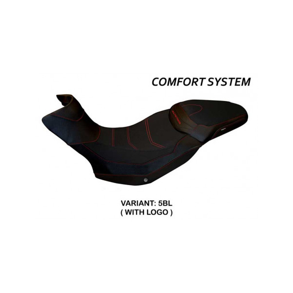 HOUSSE DE SELLE COMPATIBLE  DUCATI MULTISTRADA 1200/1260 ENDURO (16-21) MODÈLE S - Logo : AVEC LOGO, Couleur : ARGENT, Type : CONFORT