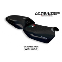 HOUSSE DE SELLE COMPATIBLE  DUCATI MULTISTRADA V4 (21-22) MODÈLE ADELAIDE - Logo : AVEC LOGO, Couleur : GRIS GRIS, Type : ULTRAGRIP 