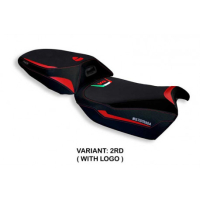 HOUSSE DE SELLE COMPATIBLE  DUCATI MULTISTRADA V4 (21-22) MODÈLE EUCLA - Logo : AVEC LOGO, Couleur : GRIS GRIS, Type : STANDARD