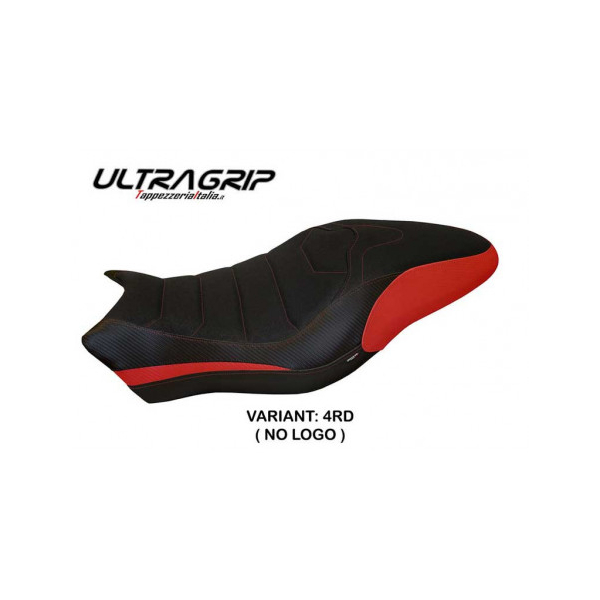 HOUSSE DE SELLE COMPATIBLE DUCATI MONSTER 797 (17-20) MODÈLE PIOMBINO 1 - Logo : AVEC LOGO, Couleur : ROUGE, Type : ULTRAGRIP